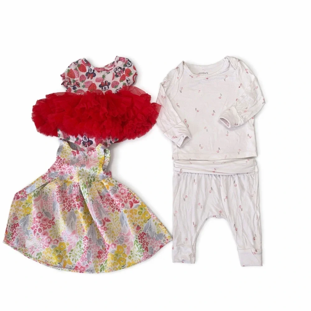 Baby Bundle Carter's Onesie Bodysuits Outfits Disney Emporio Baby Dress EUC Lot